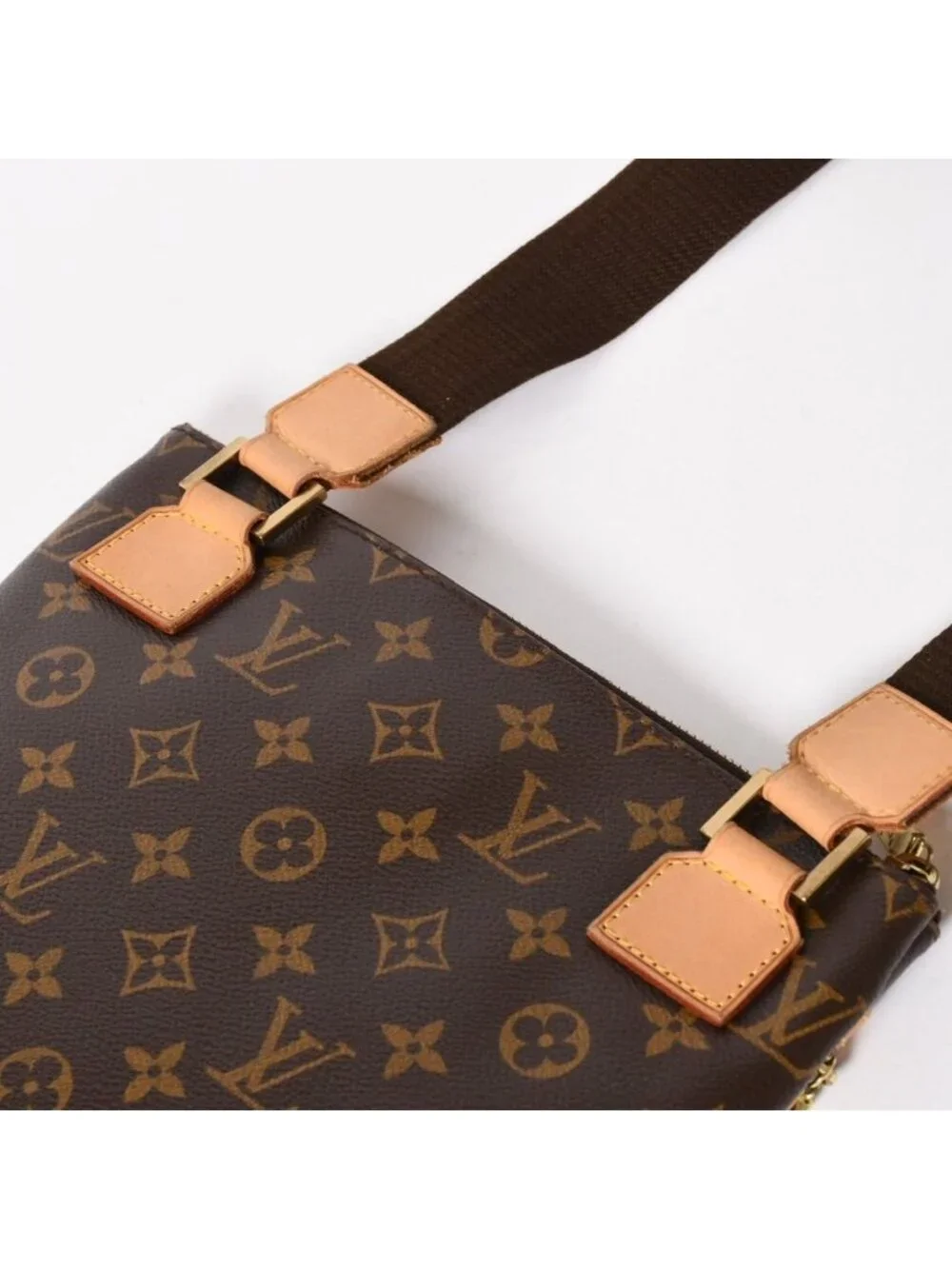 Louis Vuitton Pochette Bosphore Shoulder Bag Monogram Canvas Brown Gold
